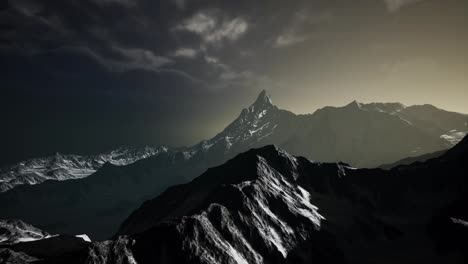 Mountains-in-Evening-Cloudy-Sky